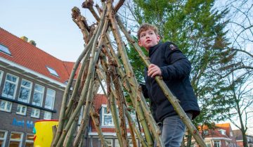 Hutten bij buitenschoolse opvang - Up Kinderopvang aan Caspar Fagelstraat in Delft